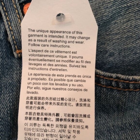 NWT Levi's 501 CT Denim Jeans Waist 24" Inseam 32" Cropped - Picture 15 of 15